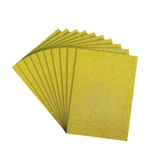 GLITTER SHEETS A4 GUMMING Golden Colour (1 packet = 10 sheets)