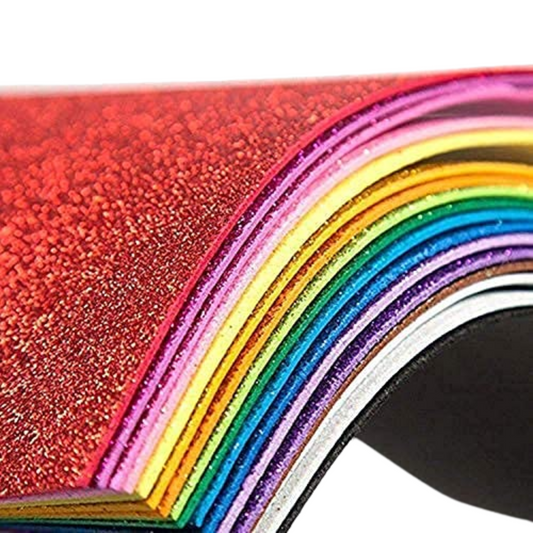 GLITTER SHEETS A4 GUMMING MIX COLOUR (1 packet = 10 sheets)
