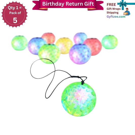 [Return Gift, Pack of 5] [Assorted] Glow YoYo ball