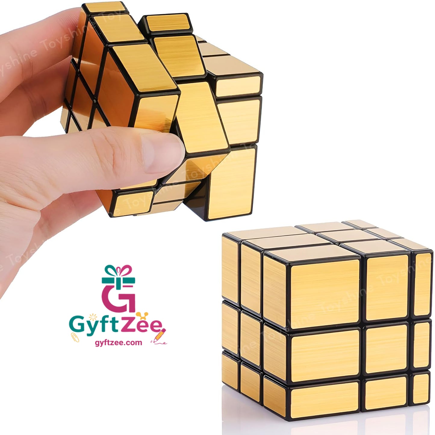 3x3 Golden Mirror Speed Cube - Stress Buster Puzzle for Kids & Adults