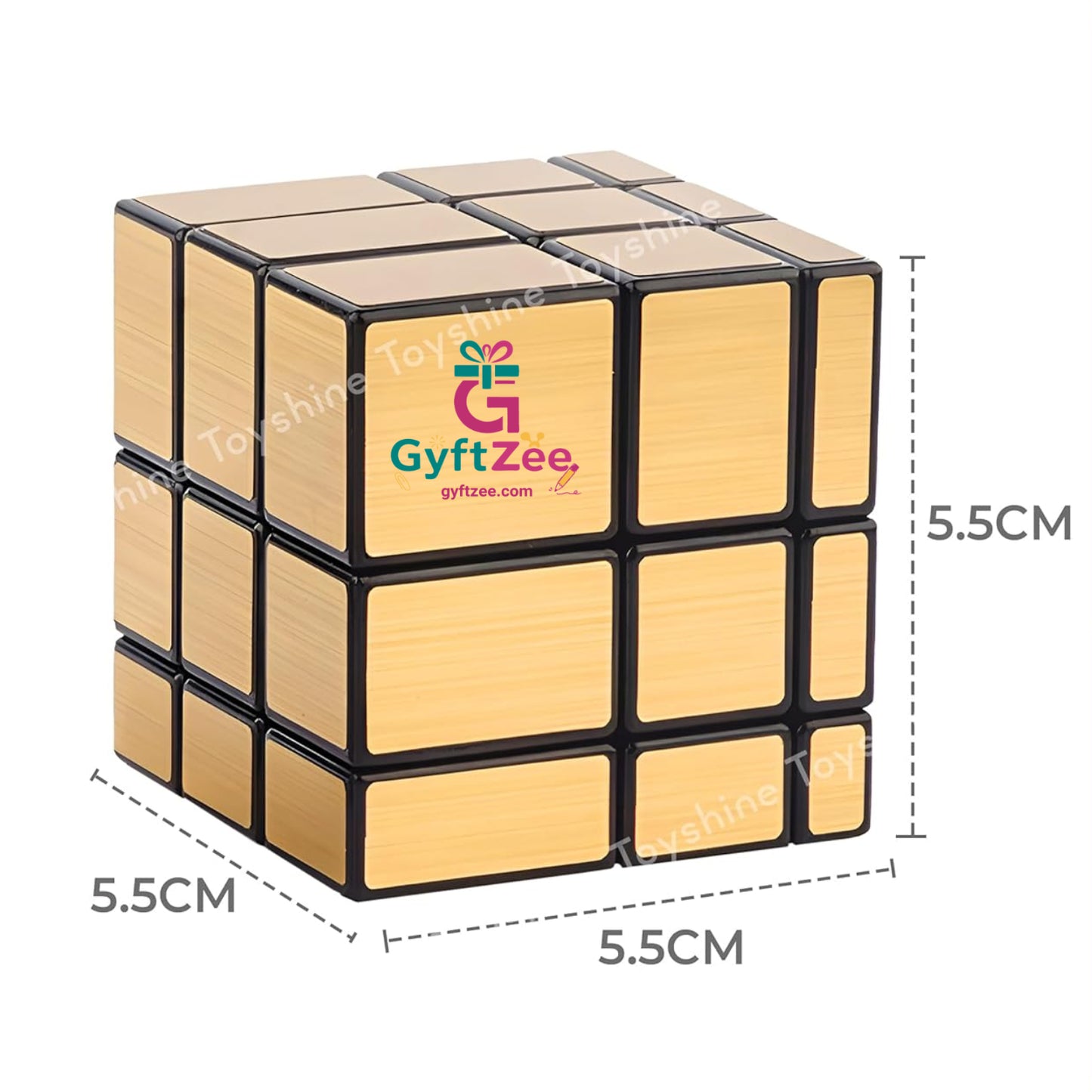 3x3 Golden Mirror Speed Cube - Stress Buster Puzzle for Kids & Adults