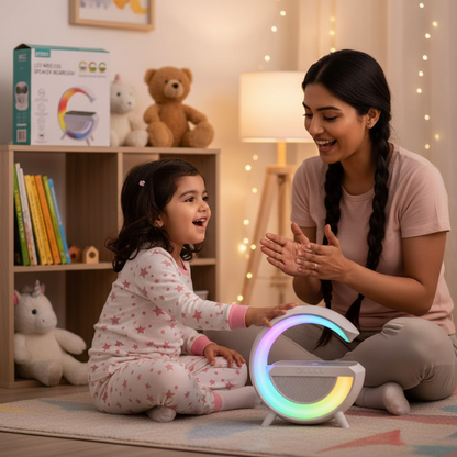 G Shape Bluetooth Speaker | LED, FM, Wireless Mobile Charging