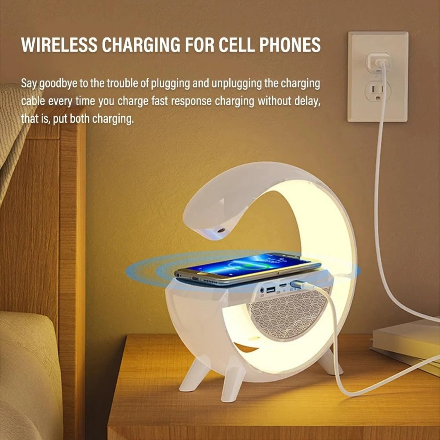 Google Rechargeable Bluetooth Speaker| LED Lamp, FM, Wireless Mobile Charging | Room Speaker