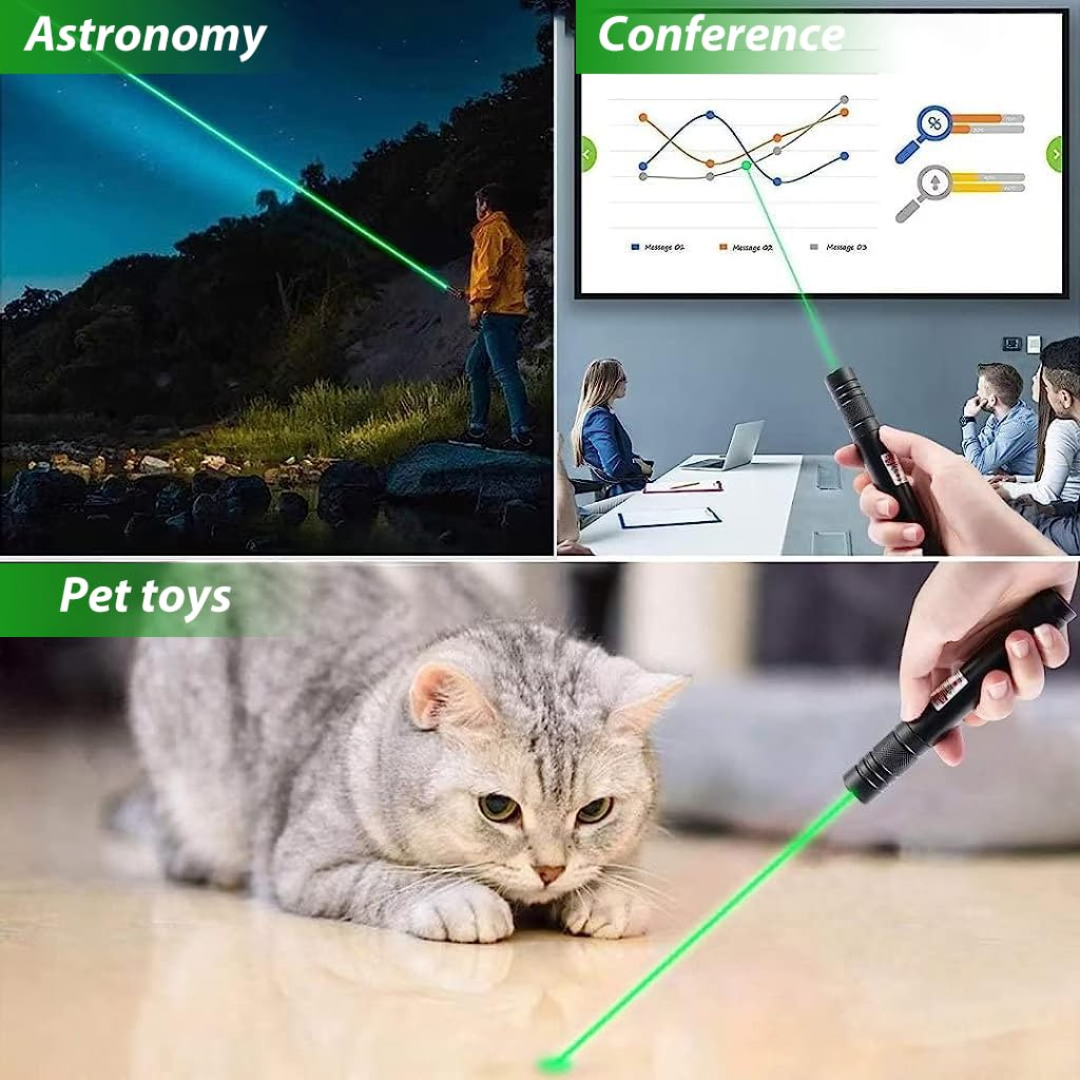 High-Power Green Laser Pointer – USB Rechargeable