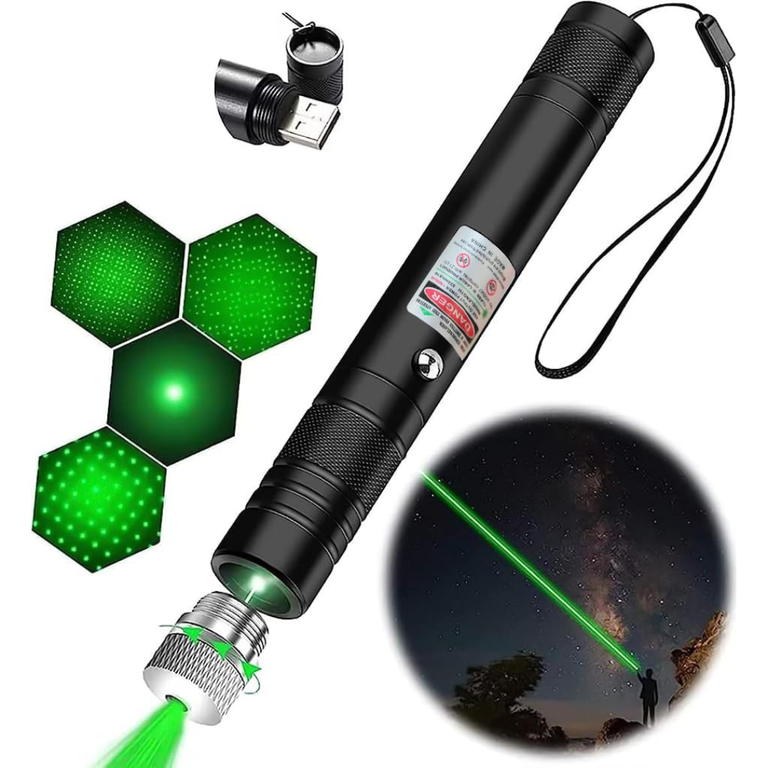 High-Power Green Laser Pointer – USB Rechargeable