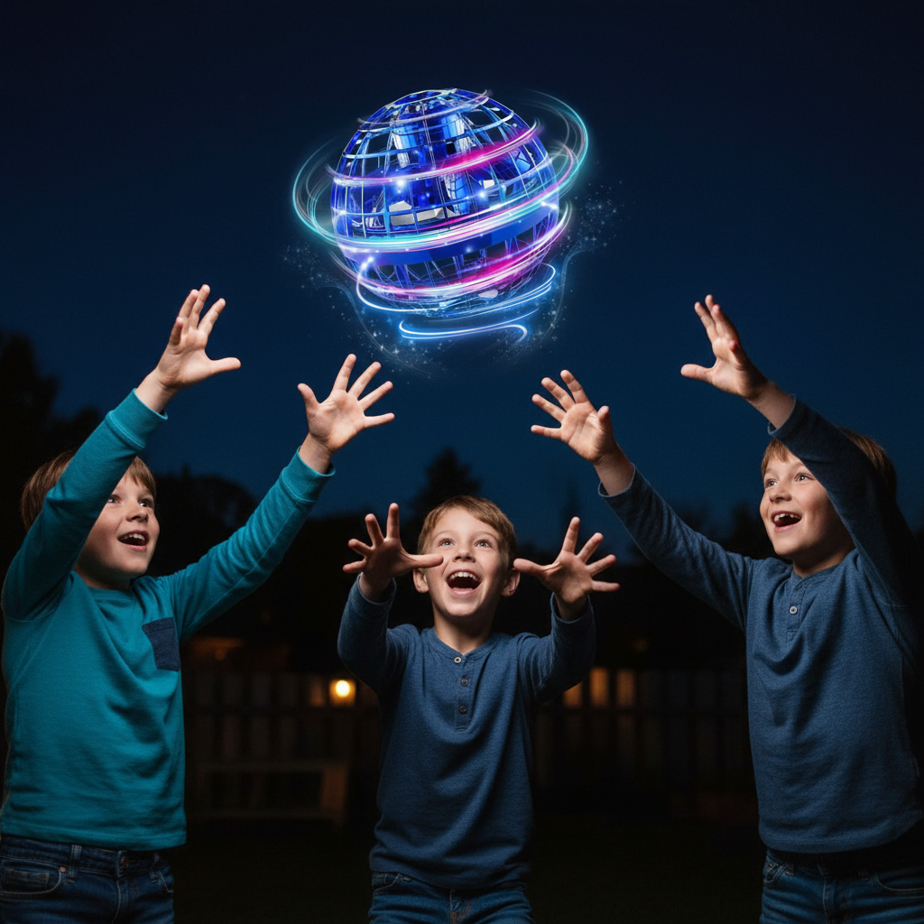 [Pack of 2 - Twins] Gyrosphere! Flying ball Toy - Fun and Play Time [Extra remote battery]