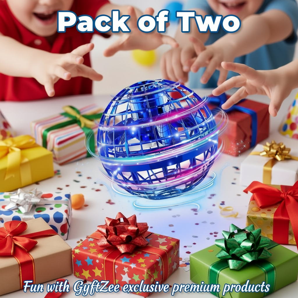 [Pack of 2 - Twins] Gyrosphere! Flying ball Toy - Fun and Play Time [Extra remote battery]