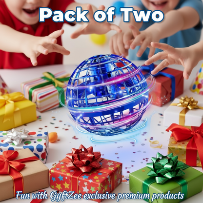 [Pack of 2 - Twins] Gyrosphere! Flying ball Toy - Fun and Play Time [Extra remote battery]