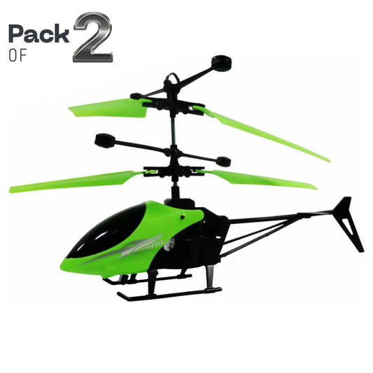 [Pack of 2 - Twins, Random Colors] Helicopter – Remote/Hand Sensor Flyer