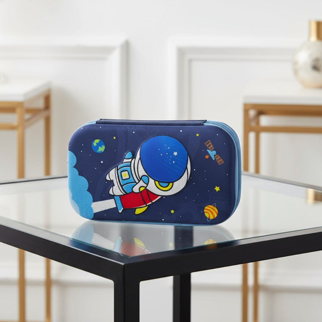 3D Embossed Pencil Case - Multi-Use Stationery Box & Cosmetic Zip Pouch