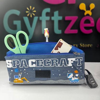 Durable 3D Space Print Pencil Case – Spacious & Stylish for Kids