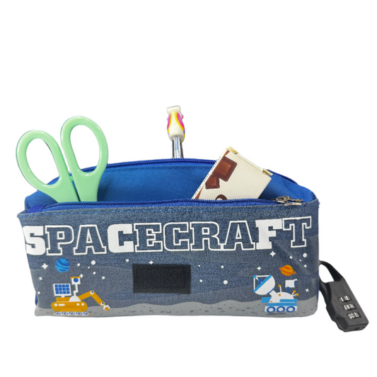 Durable 3D Space Print Pencil Case – Spacious & Stylish for Kids