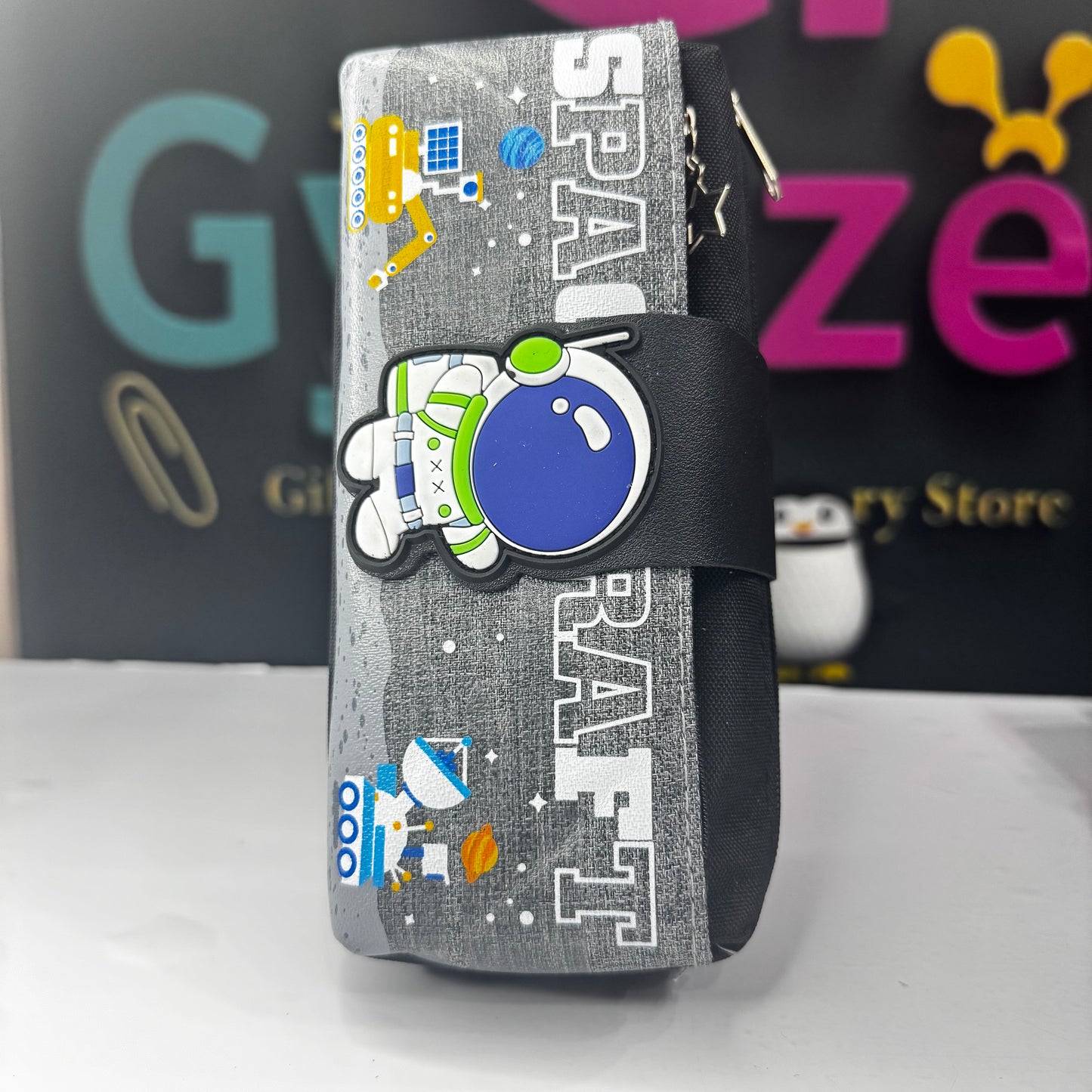 Durable 3D Space Print Pencil Case – Spacious & Stylish for Kids