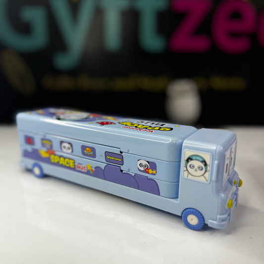 Double Decker Bus Pencil Box with Built-in Sharpener