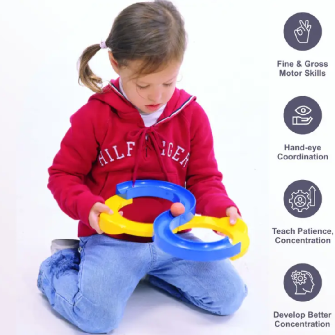 [Random color] Infinite Loop & Balance Action Game – Fun Skill Toy with 2 Rolling Balls for Kids