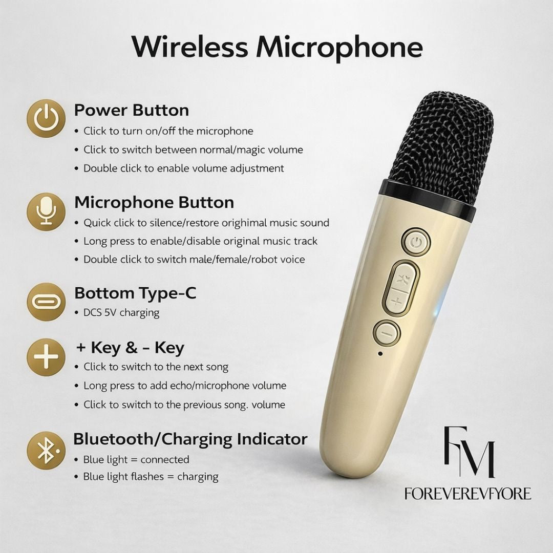 [Return Gift, Pack of 5] [Assorted] Bluetooth Mini Karaoke | Mic [5-12 years]