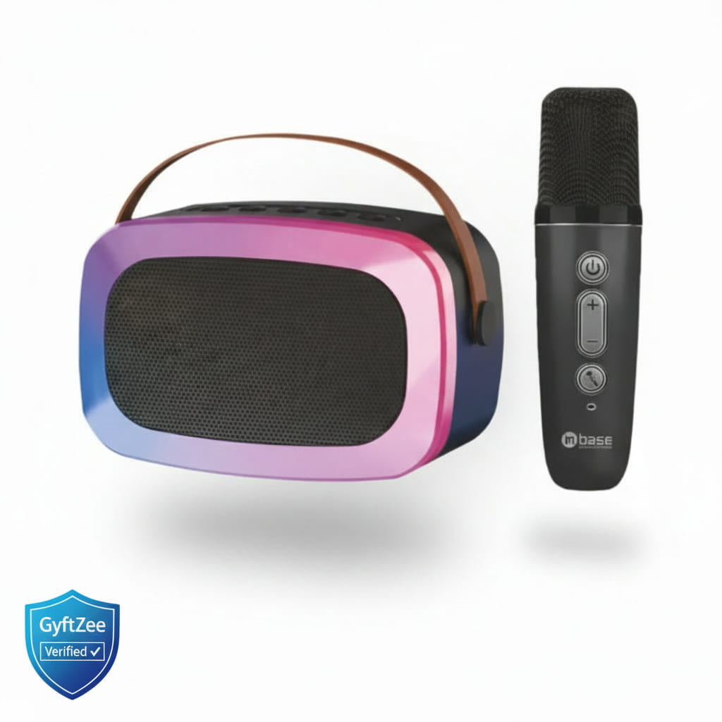 {Random Color] Portable Wireless Bluetooth Karaoke | 2 Mics & LED Lights