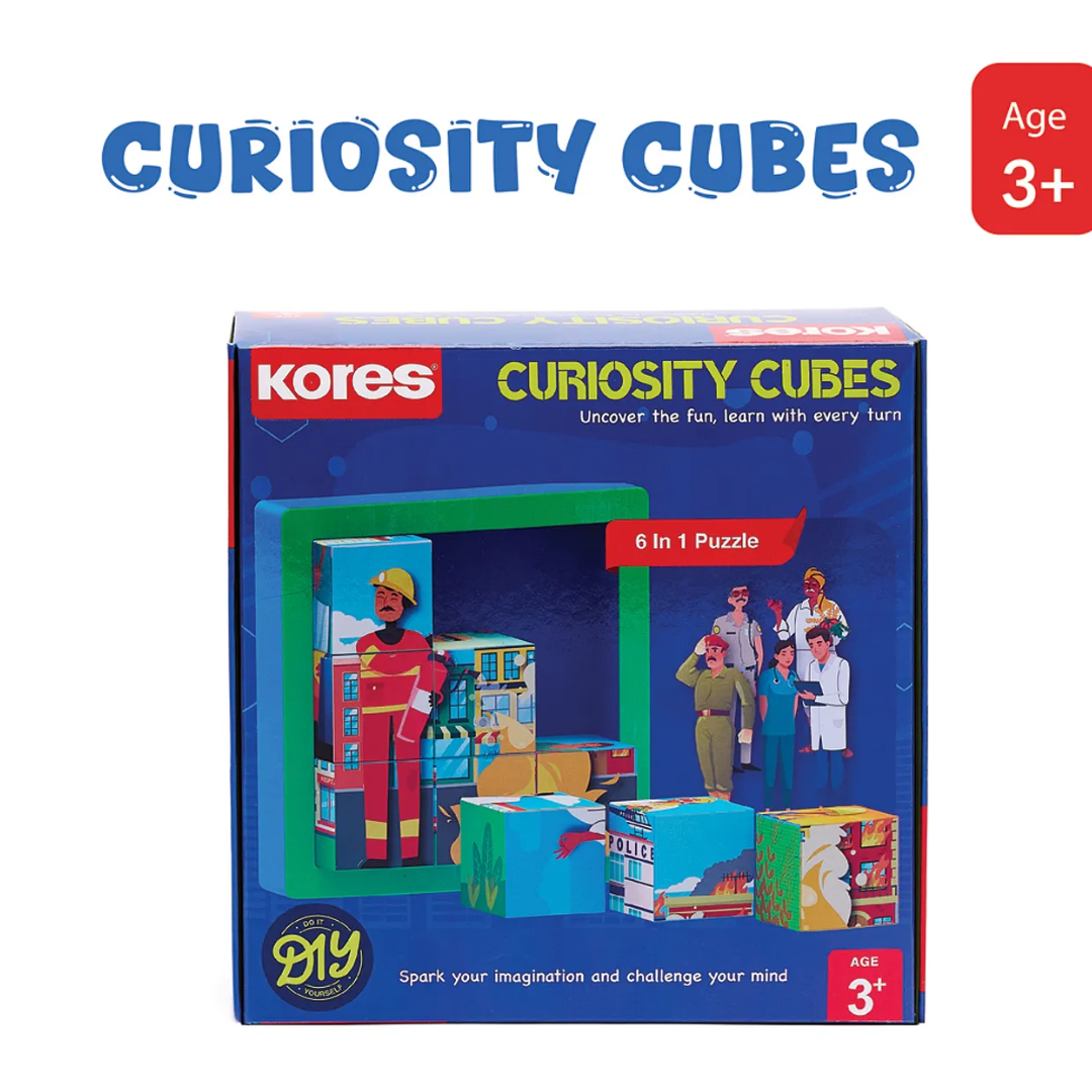 Curiosity Cubes - DIY Puzzle for Kids Ages 3+ | 6-in-1 Brain Teaser Learning Game