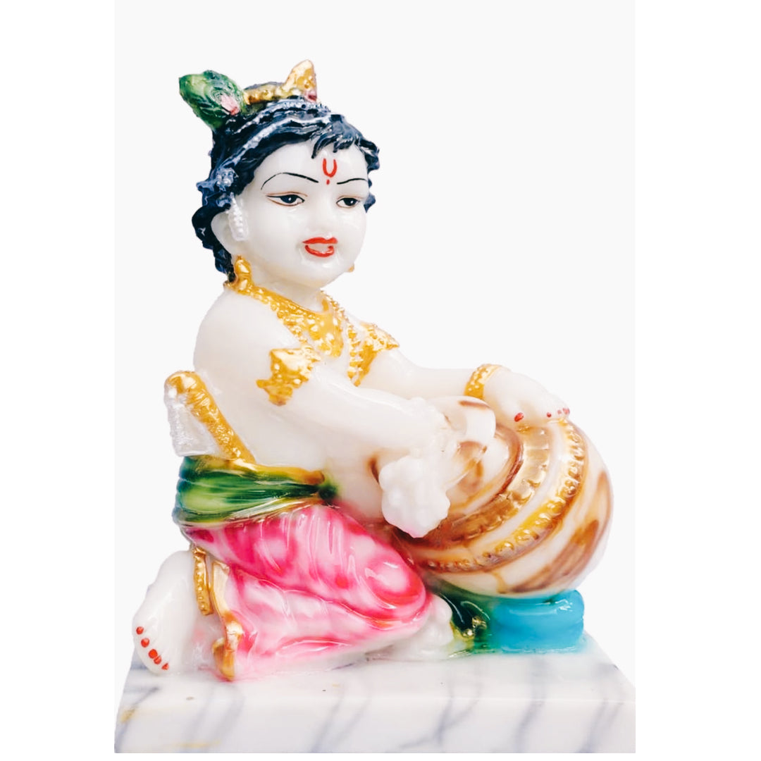 Krishna Ji Bal Avatar Makhan - 12.5 cm Height, Granite Base