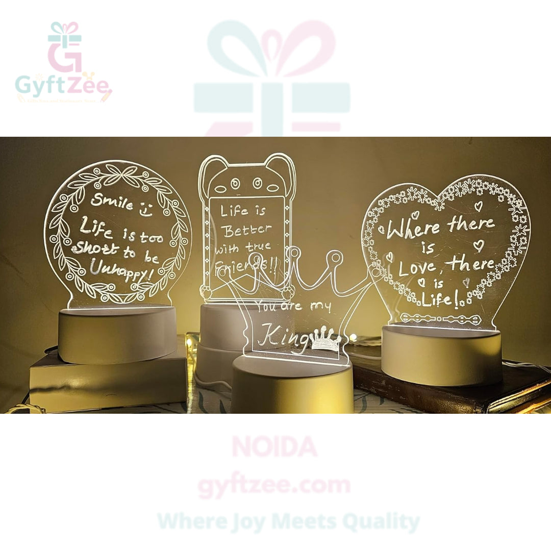 3D Acrylic LED Writing Board – Valentine