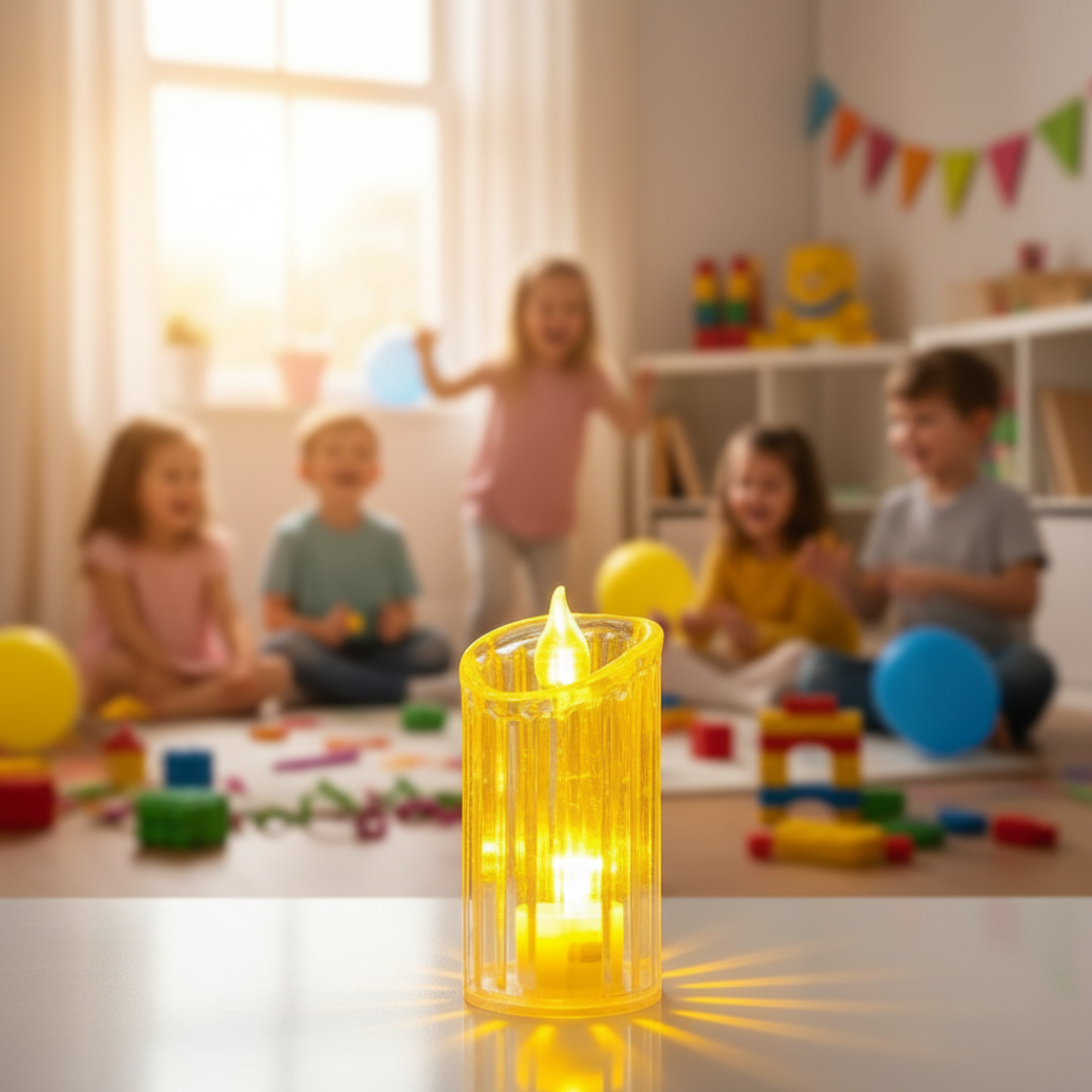 Smokeless LED Candle – Medium Shape Transparent Look (1 Piece)