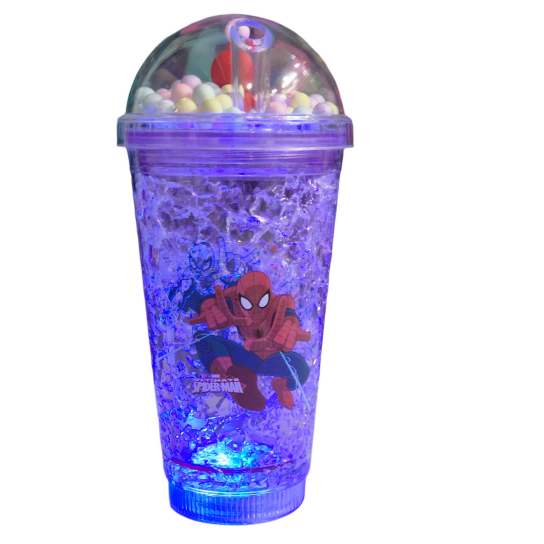 Transparent Glass Sipper for Girls – 500ml, Leak-Proof, LED Glow Effec ...