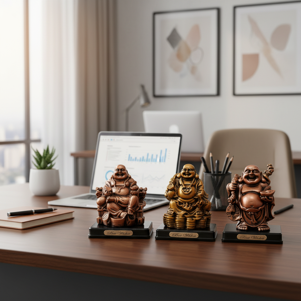 Laughing Buddha Statue in Assorted Designs [13*10*8cm]