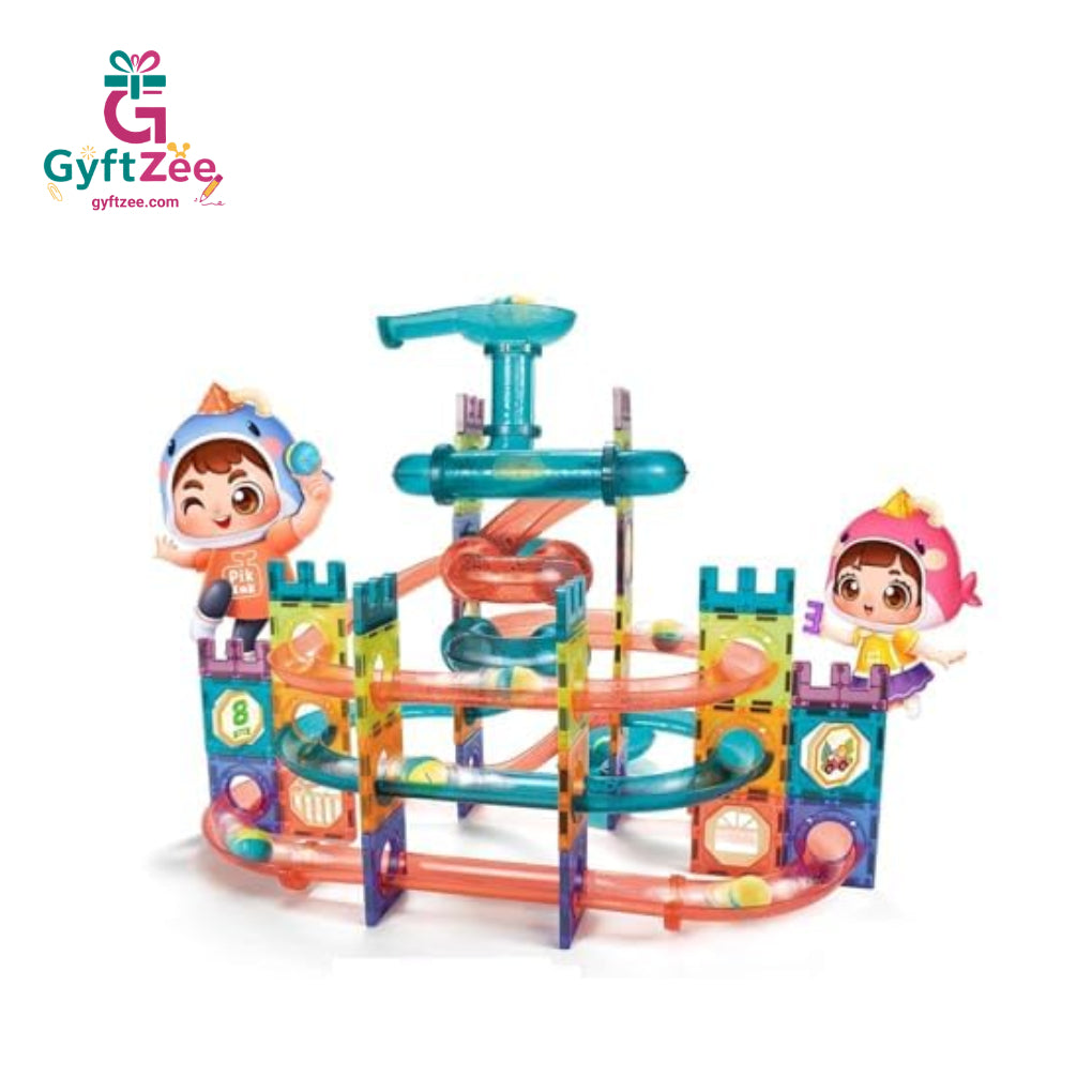 (56 Piece) Light Magnetic Tiles – 3D Educational Building Blocks for Kids