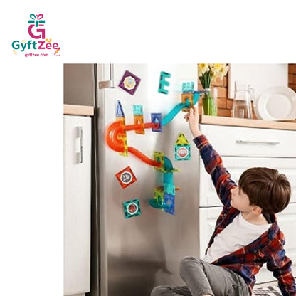(56 Piece) Light Magnetic Tiles – 3D Educational Building Blocks for Kids
