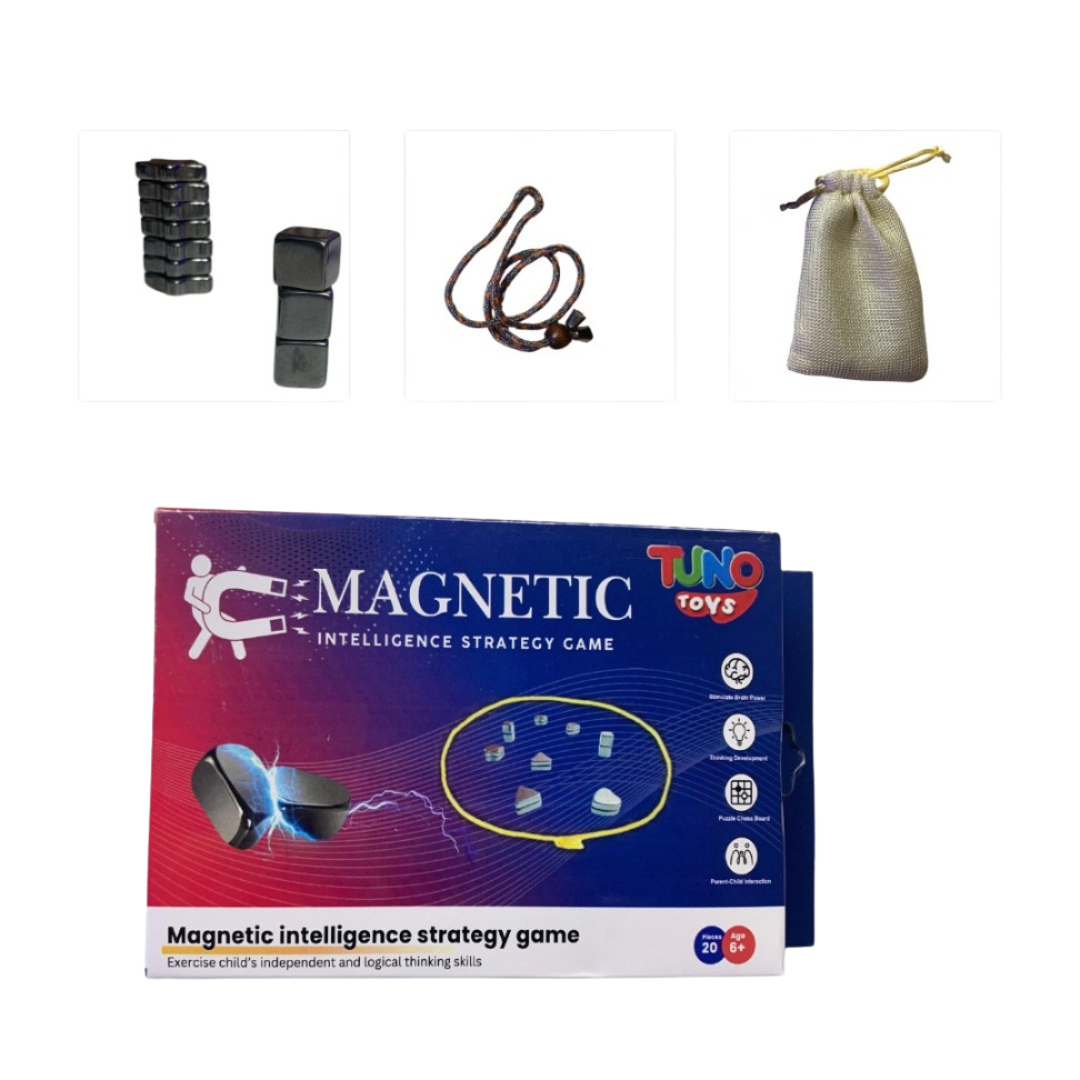 STEM Magnetic Cluster Strategy Game with Thread Ring | 20 Magnetic Pieces in Fun