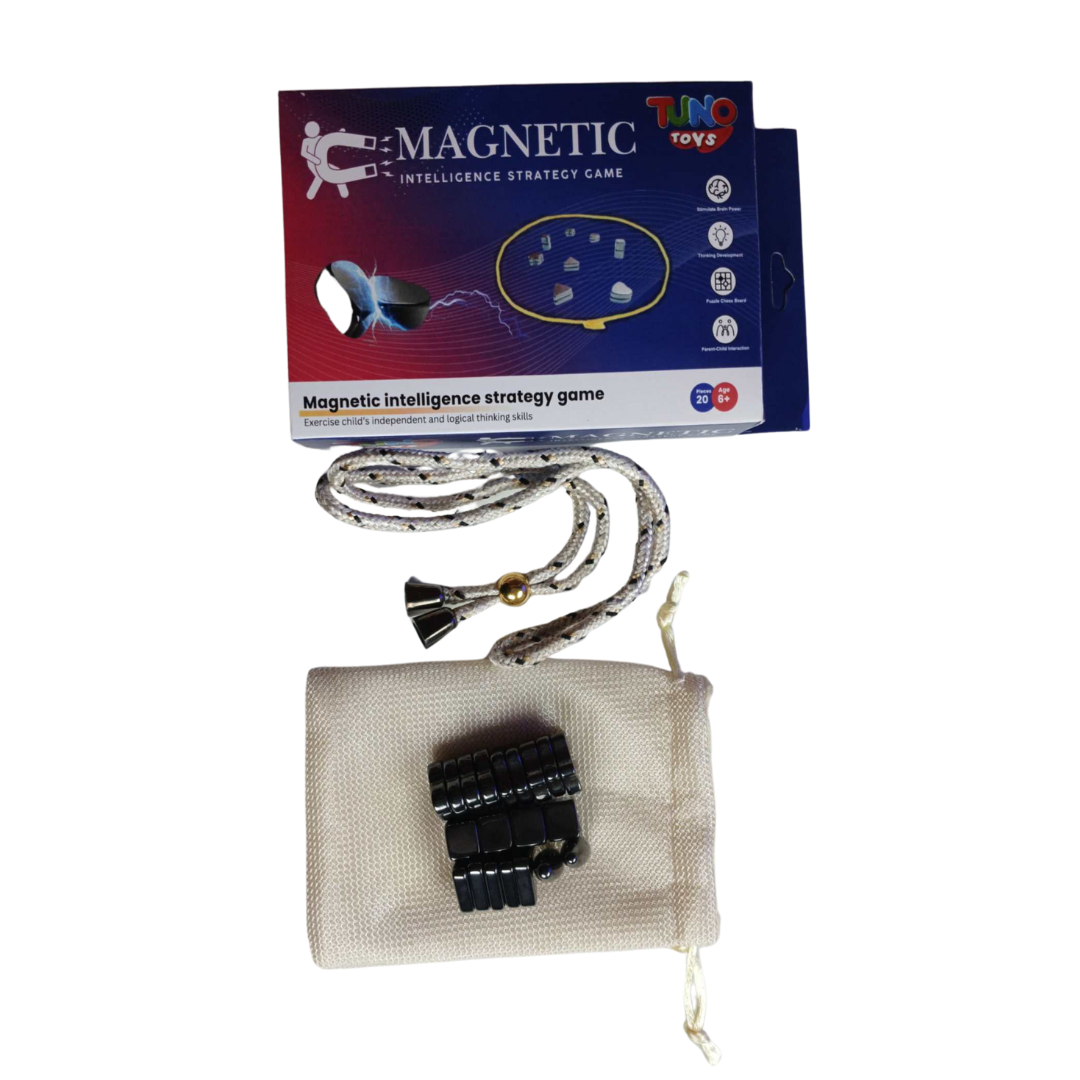 STEM Magnetic Cluster Strategy Game with Thread Ring | 20 Magnetic Pieces in Fun