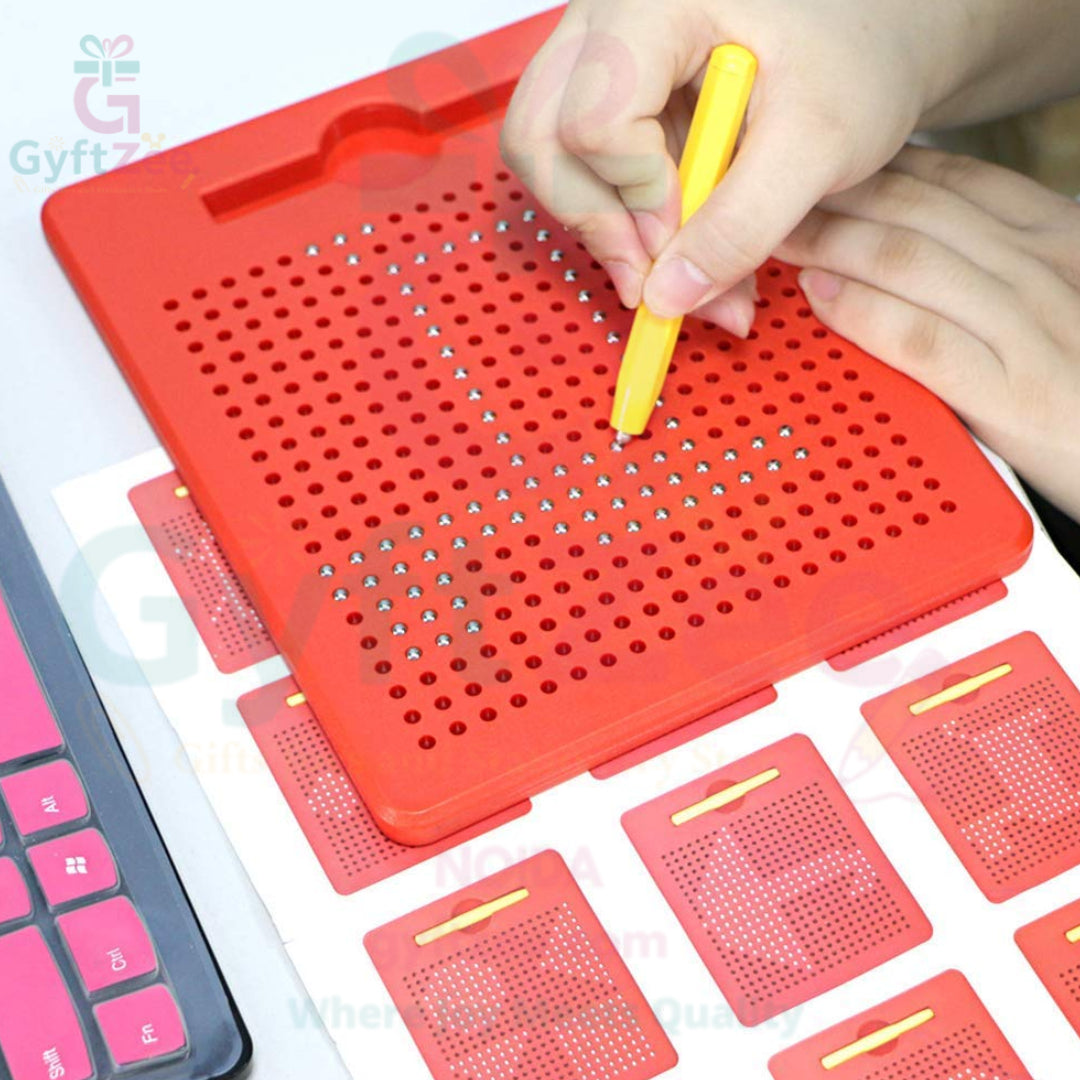 Mini Magnetic Drawing Pad with Pen – 380 Steel Beads | Kids