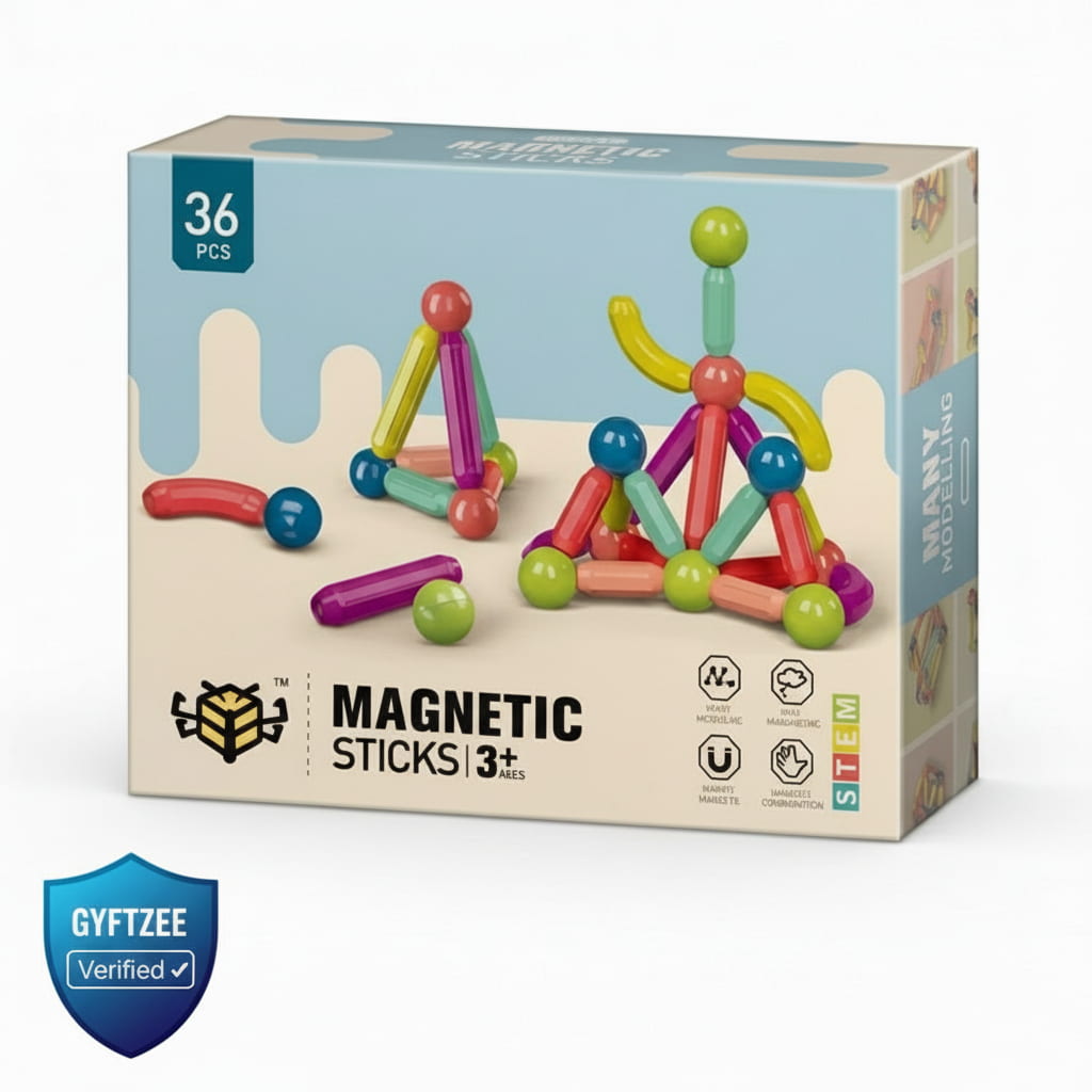 Premium Magnetic Games – 36 PCS Building Sticks & Balls Learning Toys