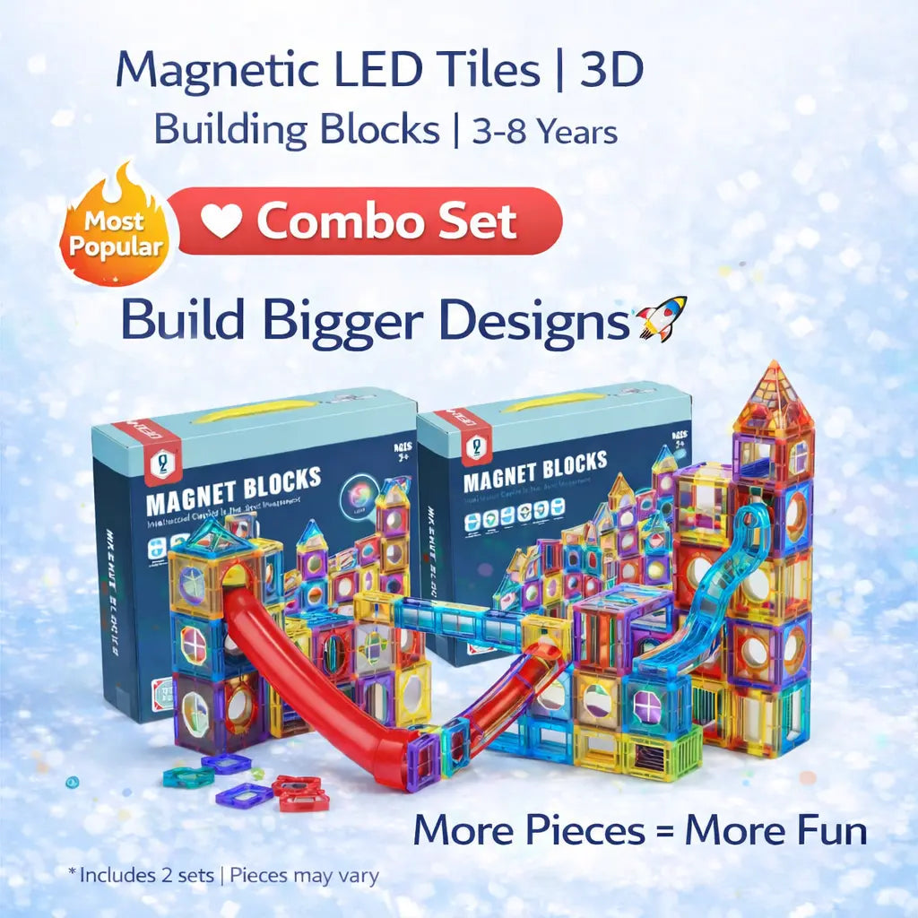 Magnetic LED Tiles | 3D Building Blocks | 3–8 Years