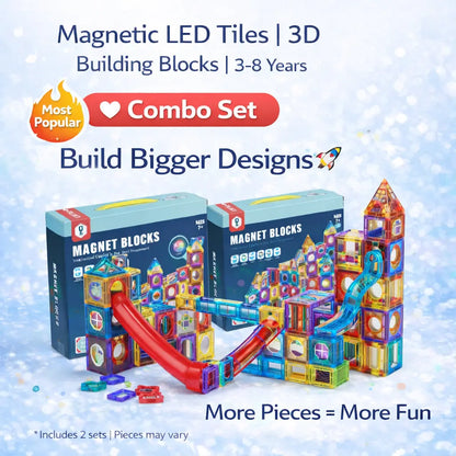 Magnetic LED Tiles | 3D Building Blocks | 3–8 Years