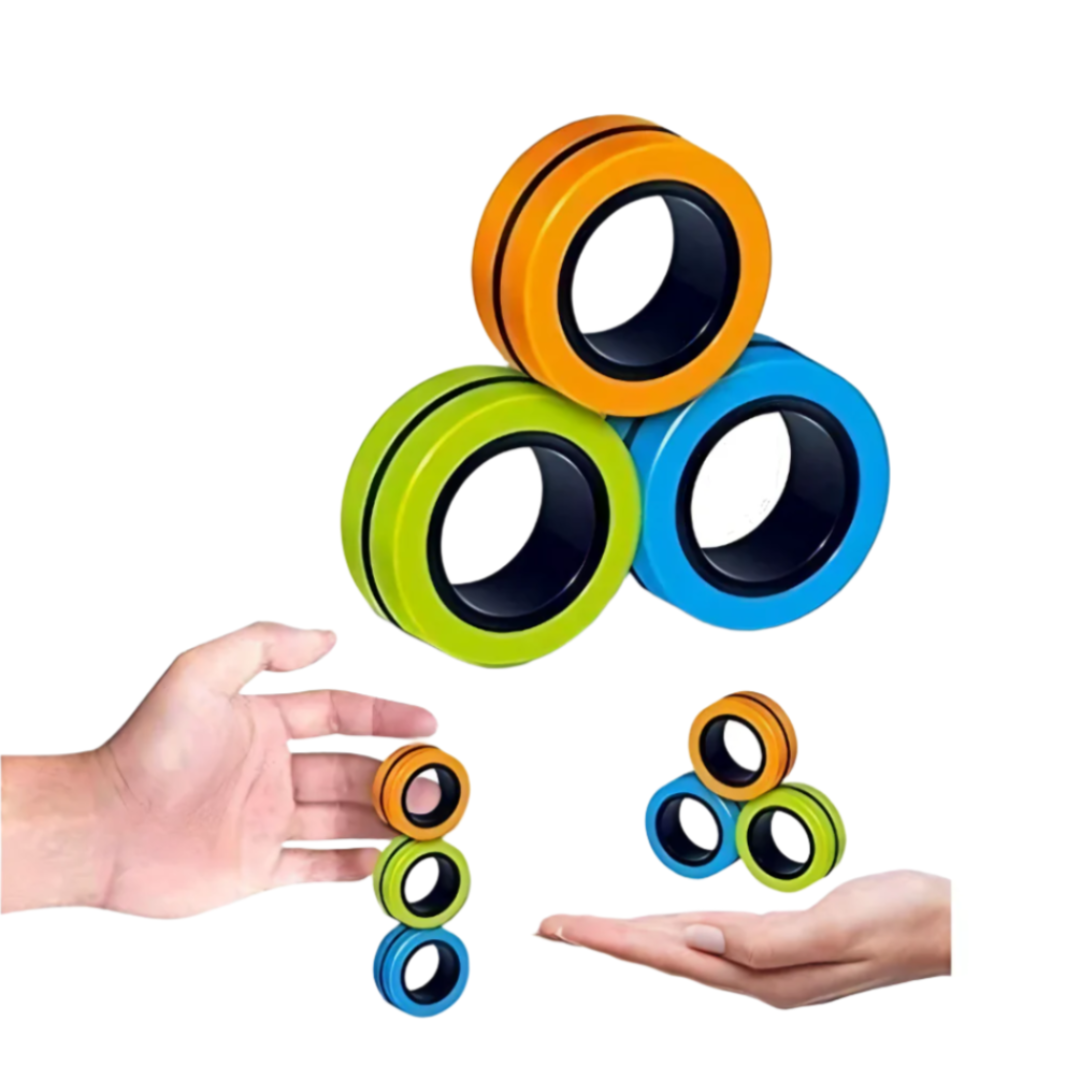 3 Pcs Magnetic Finger Ring Balls Toys for Kids