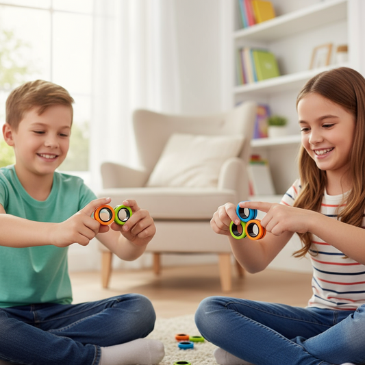 3 Pcs Magnetic Finger Ring Balls Toys for Kids