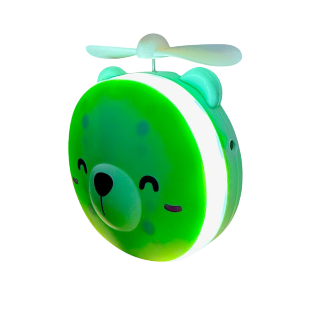 [Random Color] Rechargeable cute mini Fan with Mirror & Light | Foldable Makeup Gadget | Girls