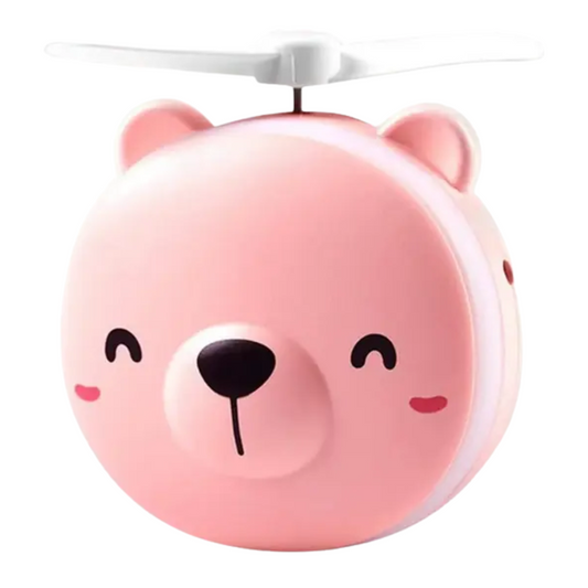 (Random color) Rechargeable cute mini Fan with Mirror & Light – Foldable Makeup Gadget
