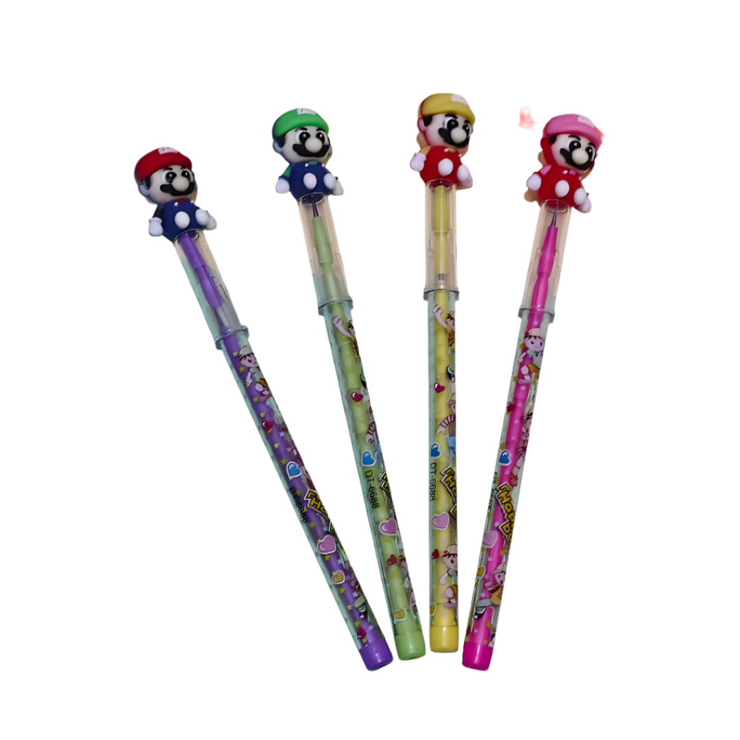 [Random design, set of 4] Mario Themed Pencil for Kids - Fun Writing Adventure with Design