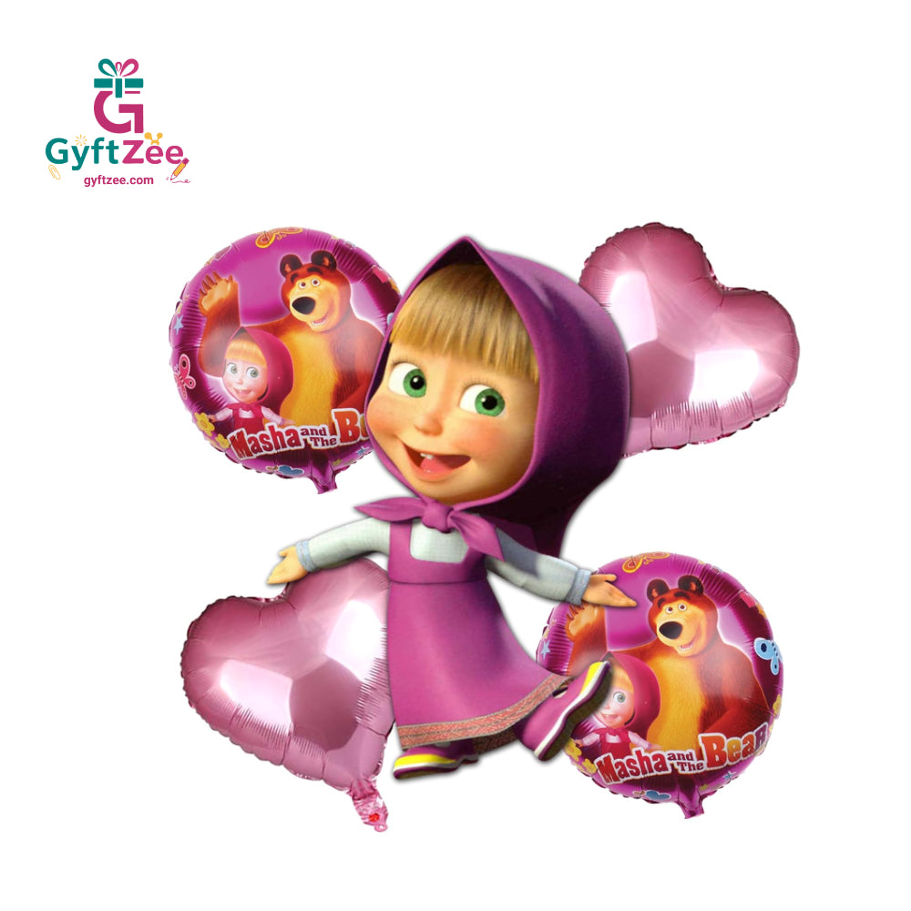 Masha Theme Balloons Set of 5 - Party decoration