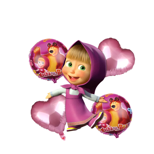 Masha Theme Balloons Set of 5 - Party decoration