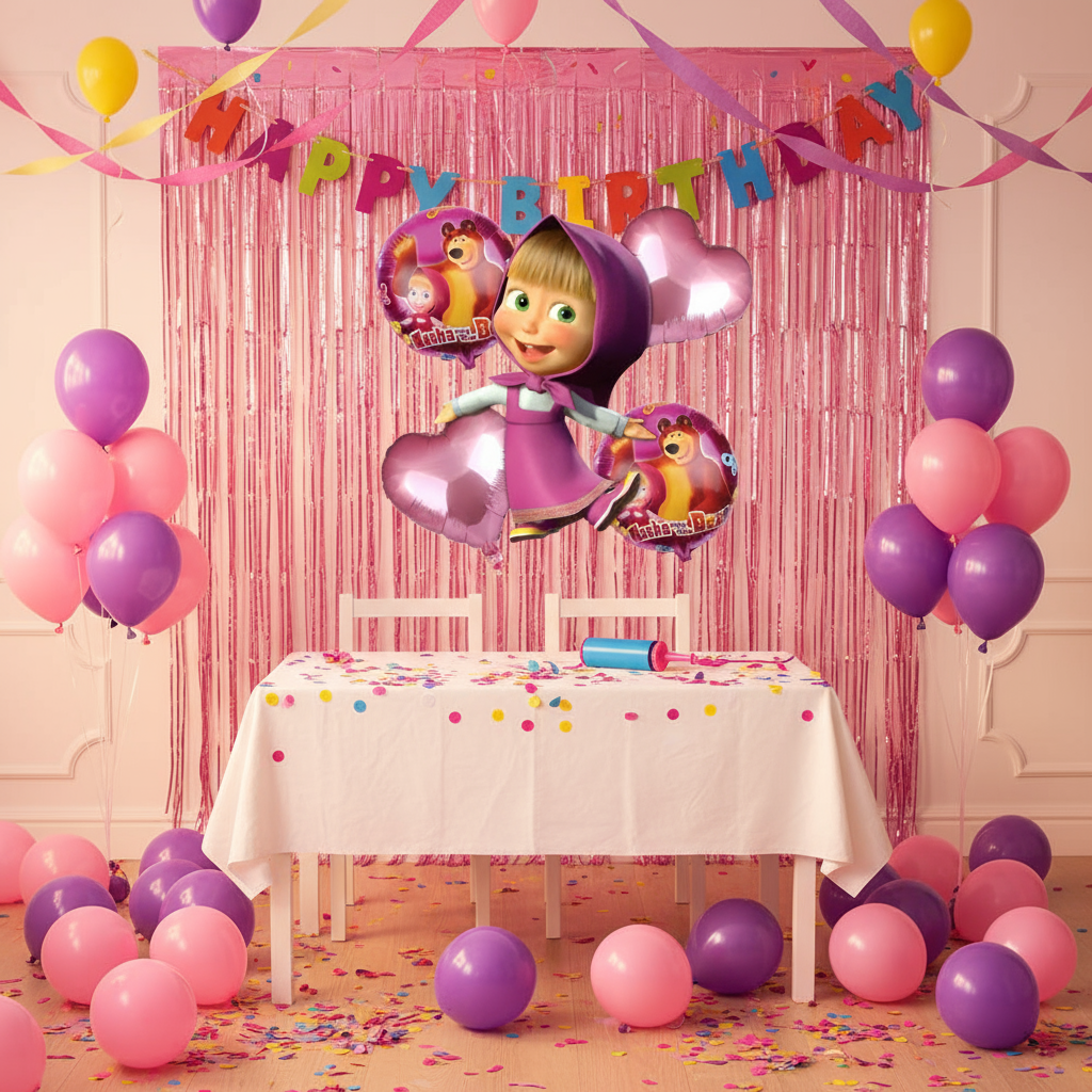 Masha Theme Balloons Set of 5 - Party decoration