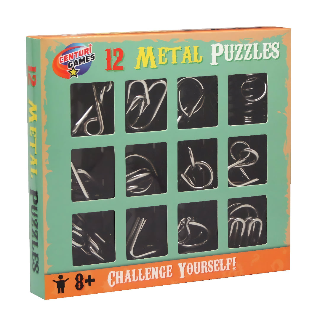 Brain Teasers Metal Wire Puzzle Toys – 12 PCS Intelligence Puzzles for Kids & Adults