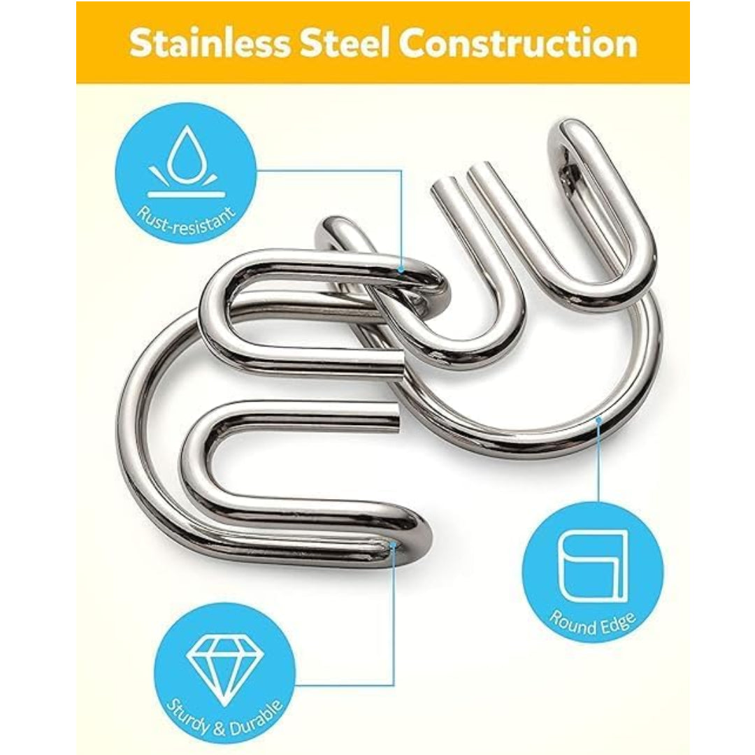 Brain Teasers Metal Wire Puzzle Toys – 12 PCS Intelligence Puzzles for Kids & Adults