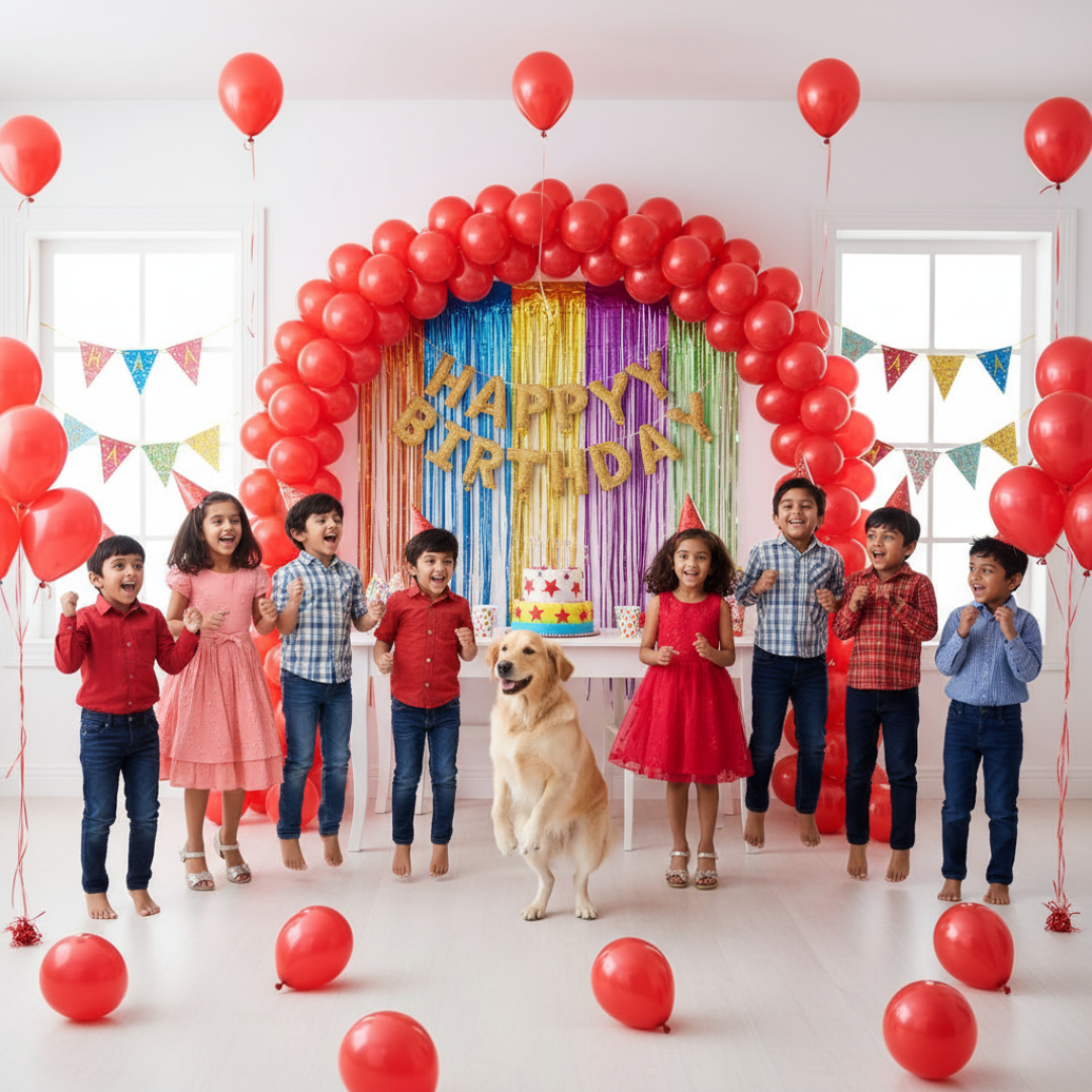 [RED] Metallic Touch Balloon for Decoration [1 pkt = 50 pieces]