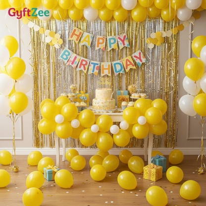 [YELLOW] Metallic Touch Balloon for Decoration [1 pkt = 50 pieces]