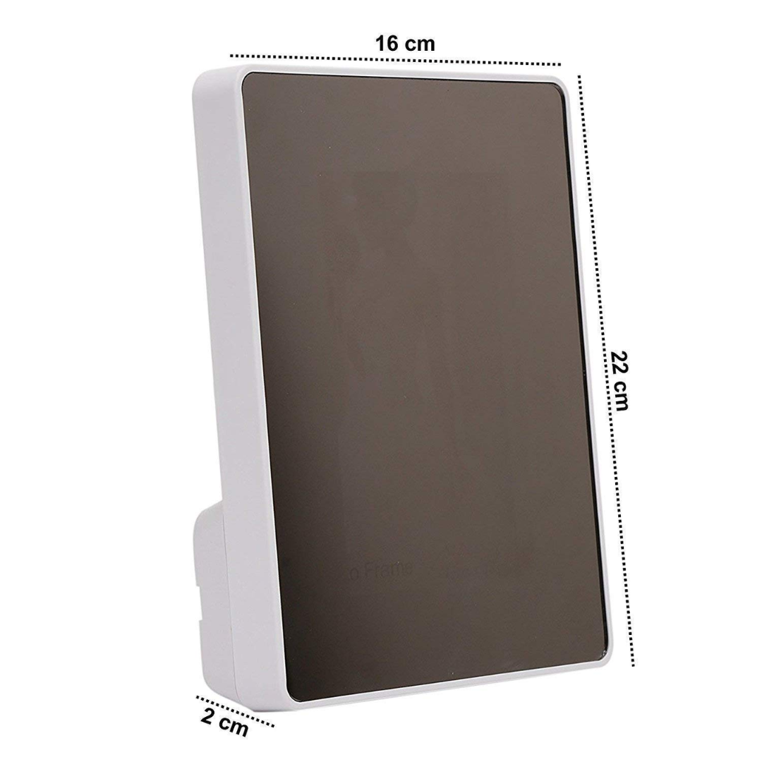 2-in-1 Magic Mirror & Photo Frame – 6x8 inch, Rectangular, White