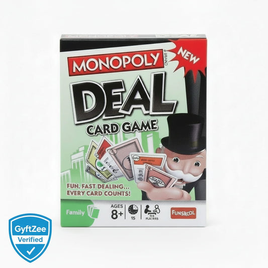 Monopoly Deal card game packaging on a white background