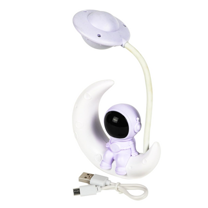 Kids Space Moon Astronaut LED Lamp – USB Charging Study & Night Desk Light